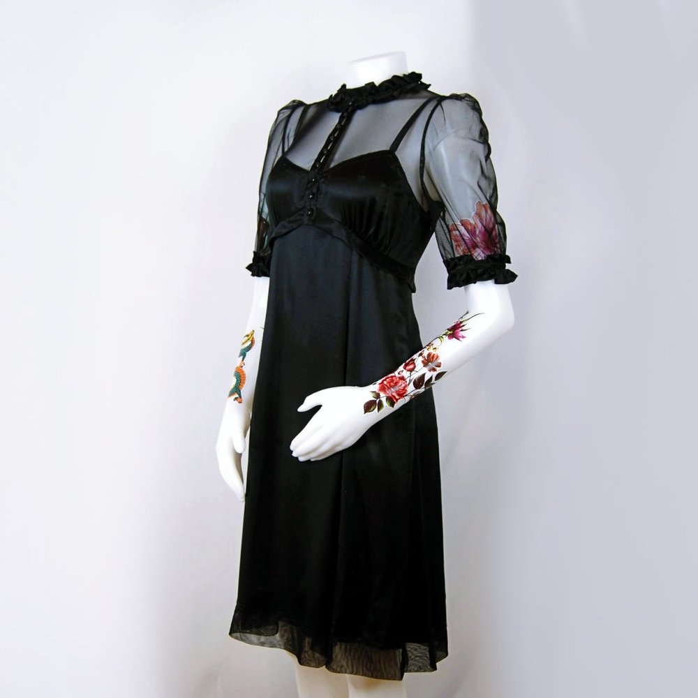 Marc Jacobs Black Silk and Lace Cocktail Dress